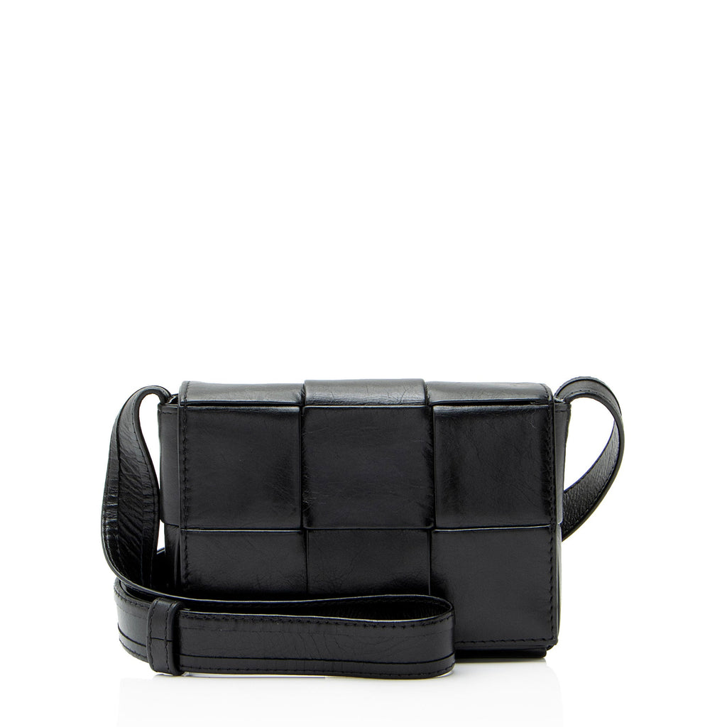 Bottega Veneta Crinkled Lambskin Extra Mini Cassette Crossbody