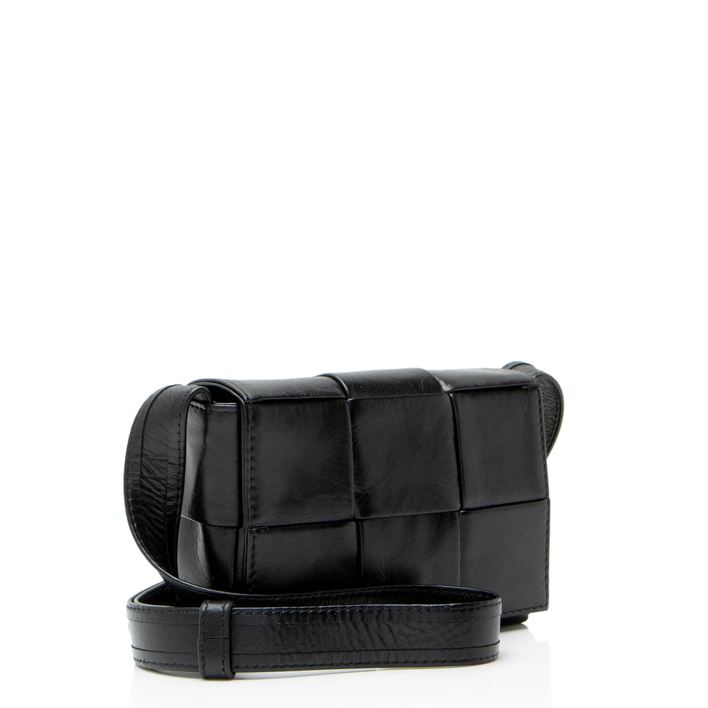 Bottega Veneta Crinkled Lambskin Extra Mini Cassette Crossbody