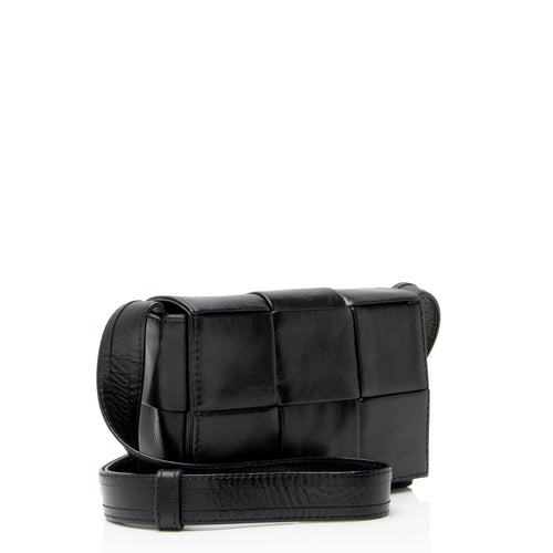 Bottega Veneta Crinkled Lambskin Extra Mini Cassette Crossbody