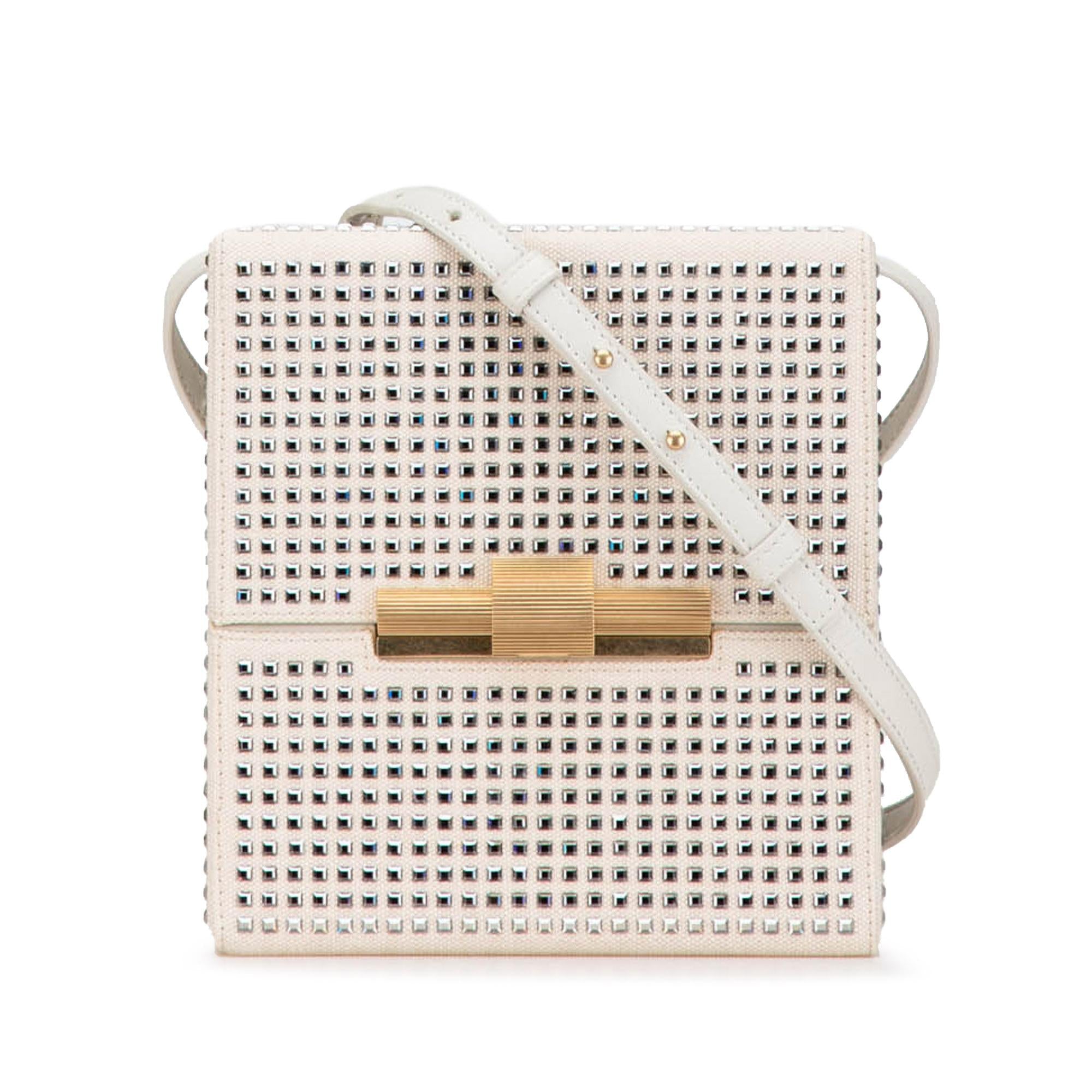 Bottega Veneta Crystal Embellished Canvas Daisey Crossbody