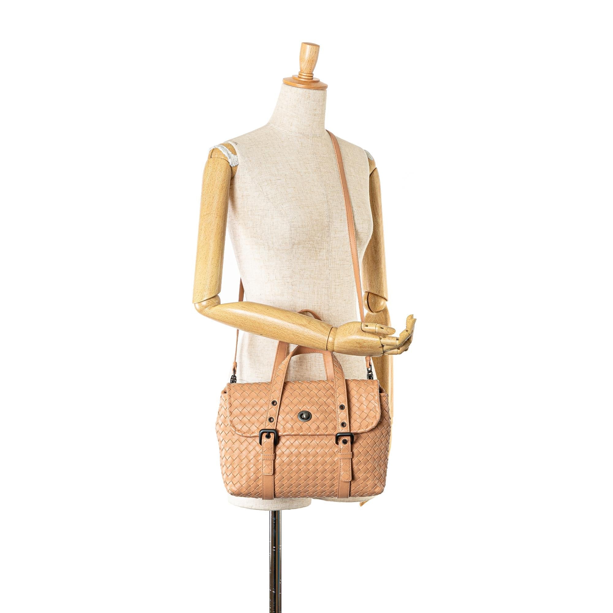 Bottega Veneta Intrecciato Flap Satchel