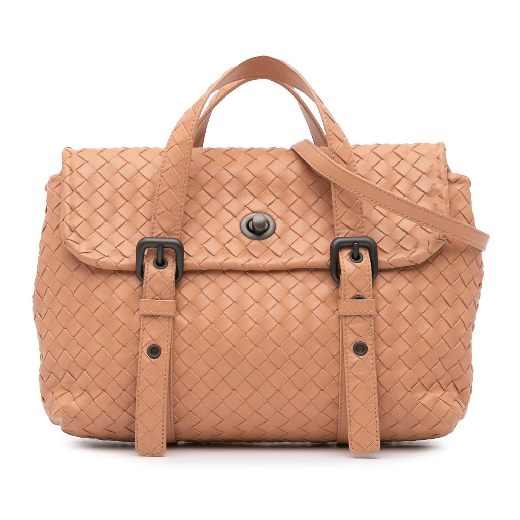 Bottega Veneta Intrecciato Flap Satchel