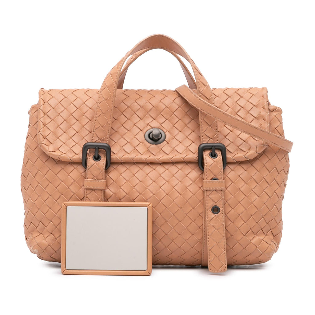 Bottega Veneta Intrecciato Flap Satchel