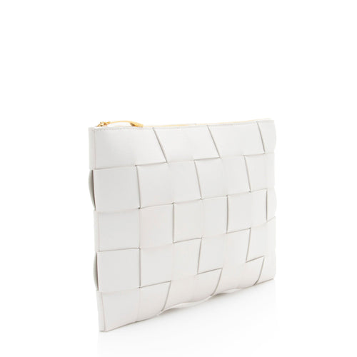 Bottega Veneta Intrecciato Nappa Cassette Medium Flat Zip Pouch