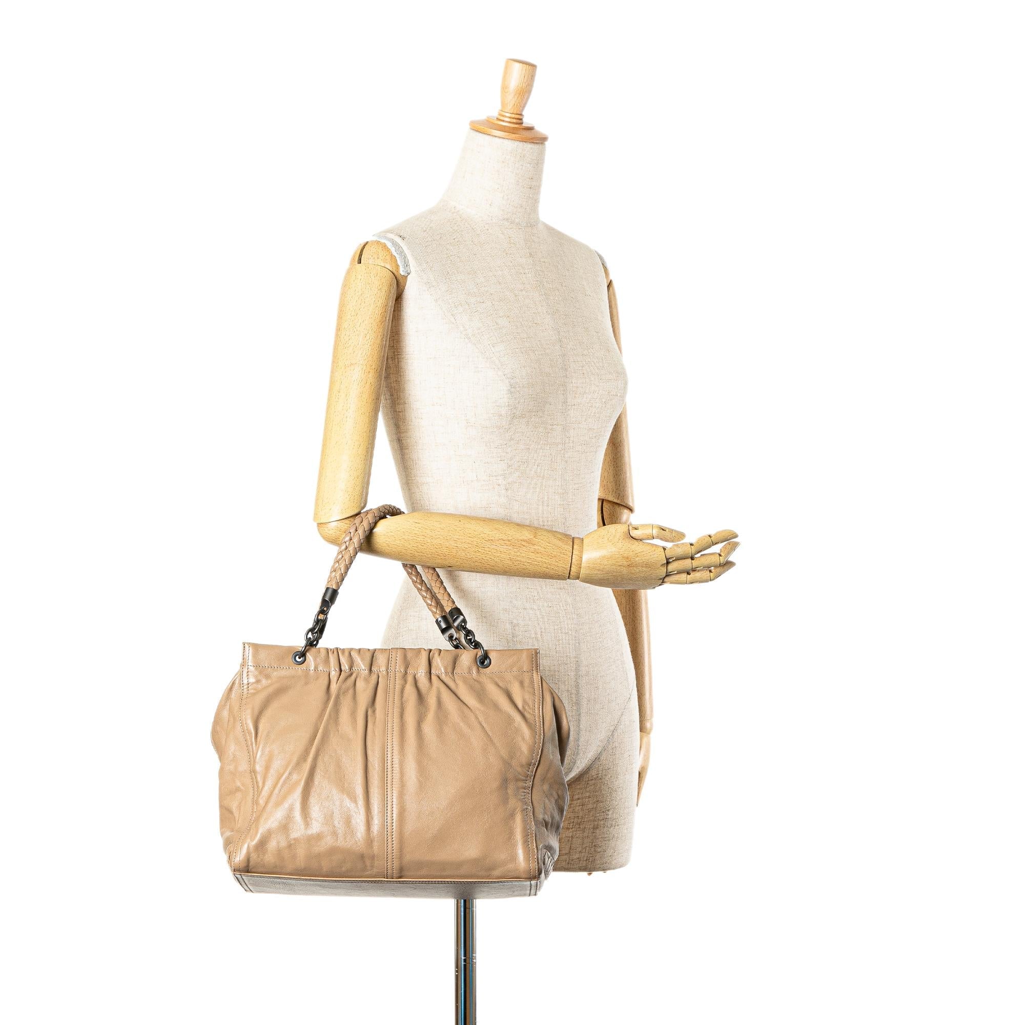 Bottega Veneta Intrecciato Trimmed Calfskin Handbag