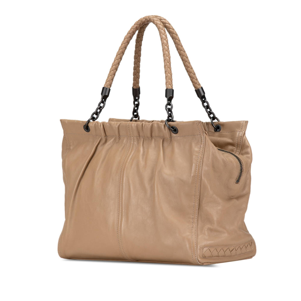 Bottega Veneta Intrecciato Trimmed Calfskin Handbag