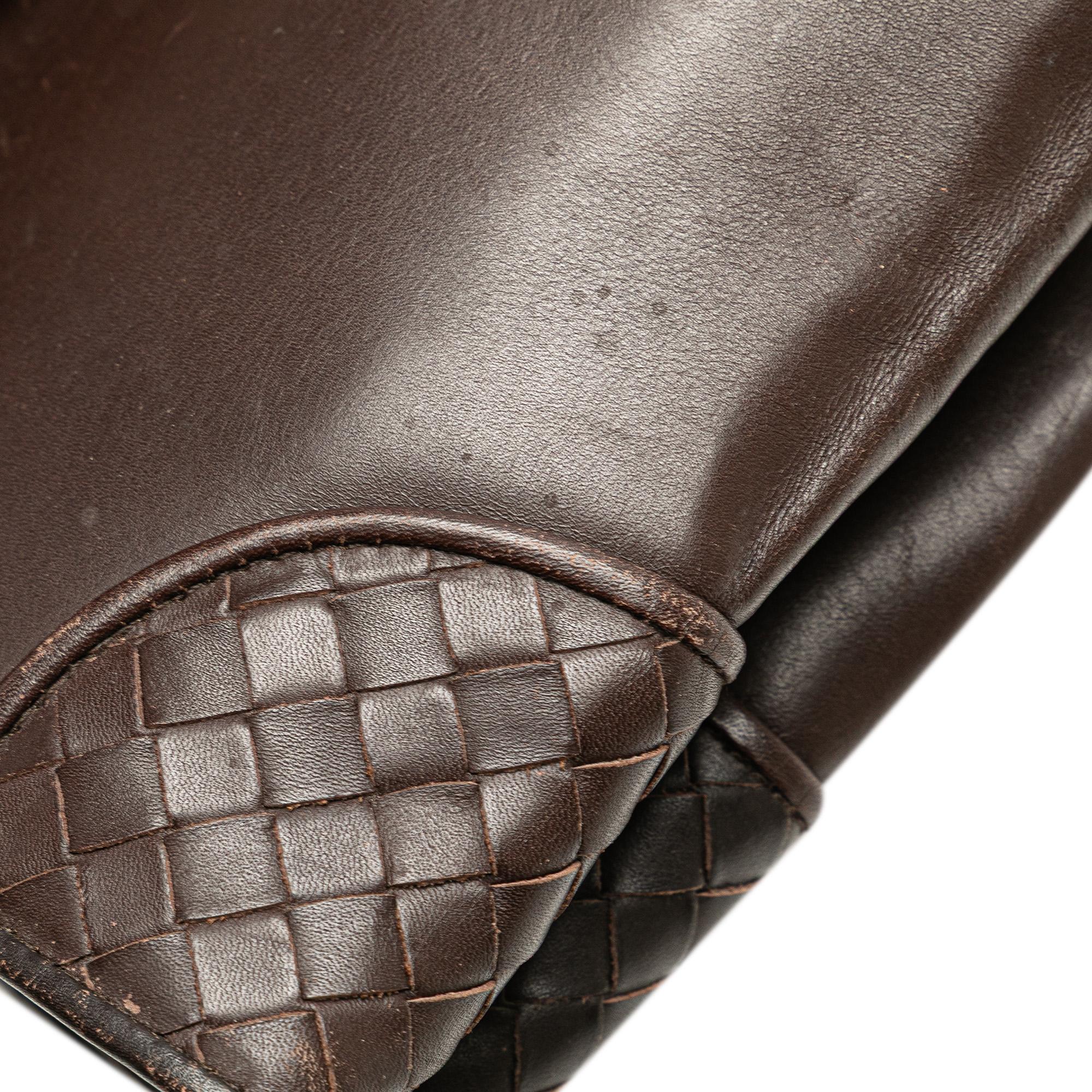 Bottega Veneta Intrecciato Trimmed Leather Clutch