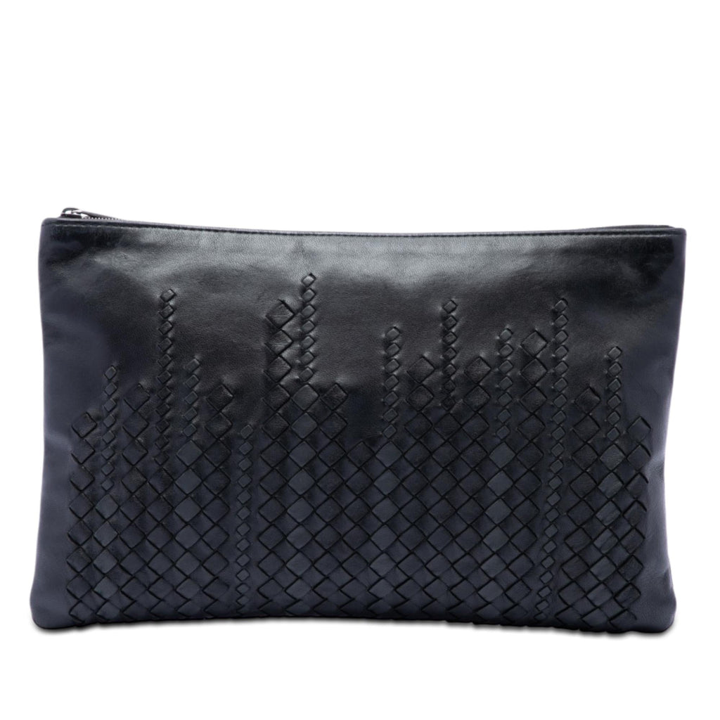 Bottega Veneta Intrecciato Trimmed Leather Clutch