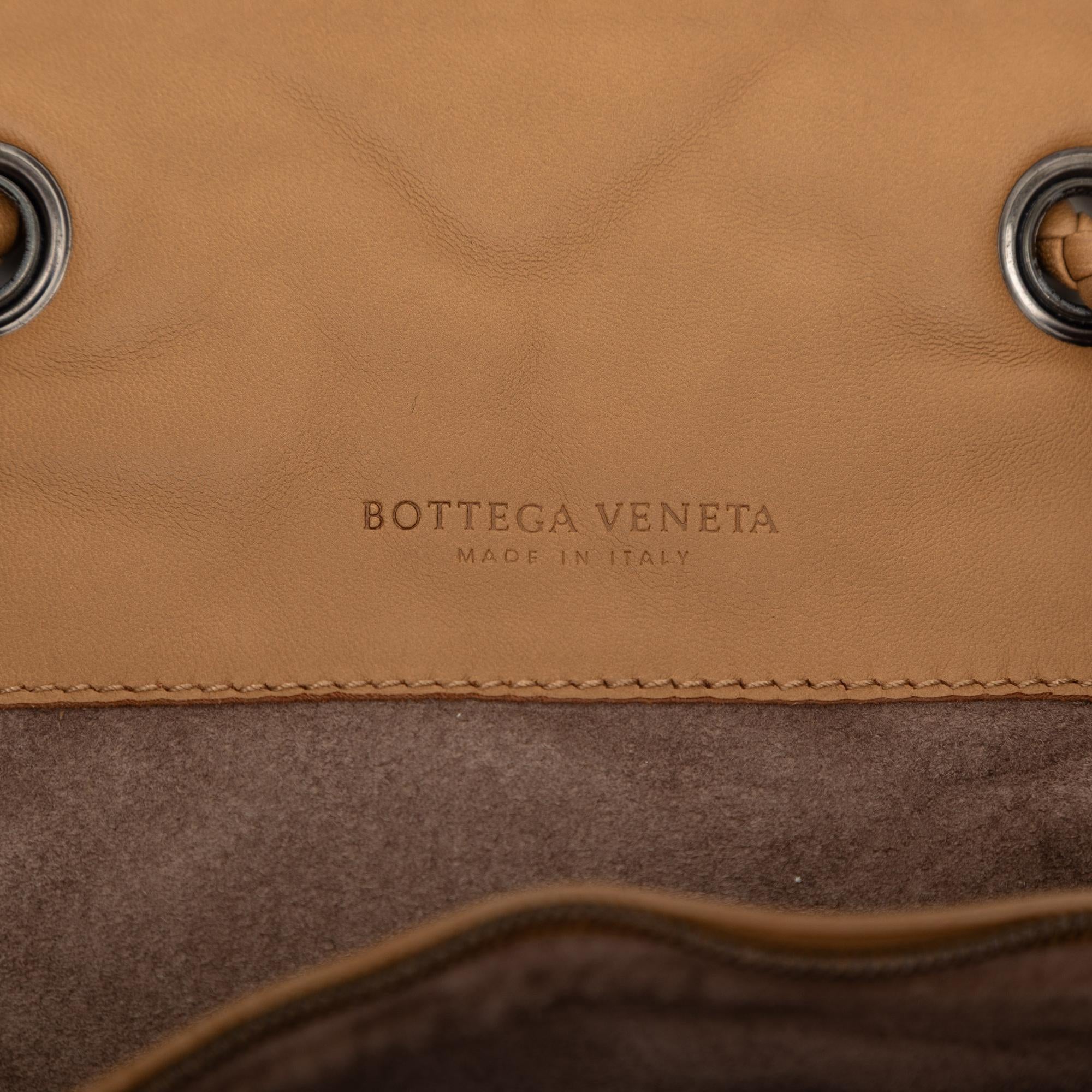 Bottega Veneta Intrecciato Trimmed Leather Croisette Drawstring Tote