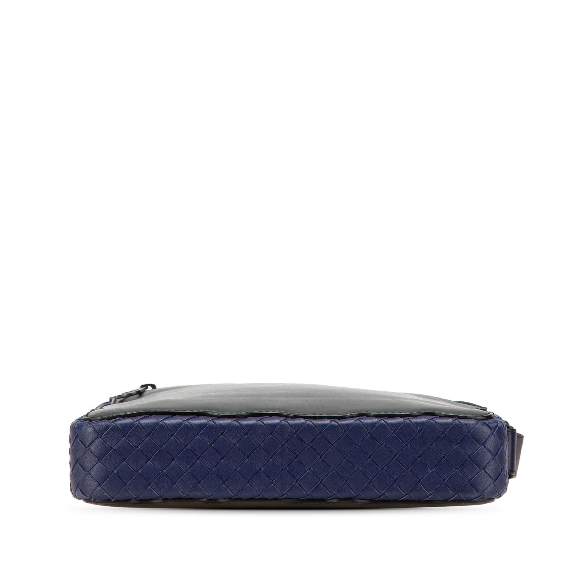 Bottega Veneta Intrecciato Trimmed Leather Crossbody