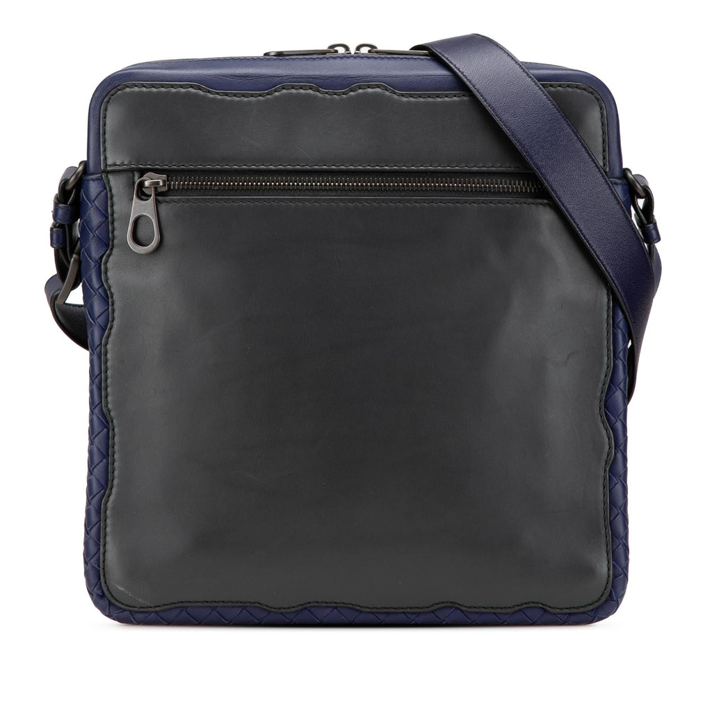 Bottega Veneta Intrecciato Trimmed Leather Crossbody