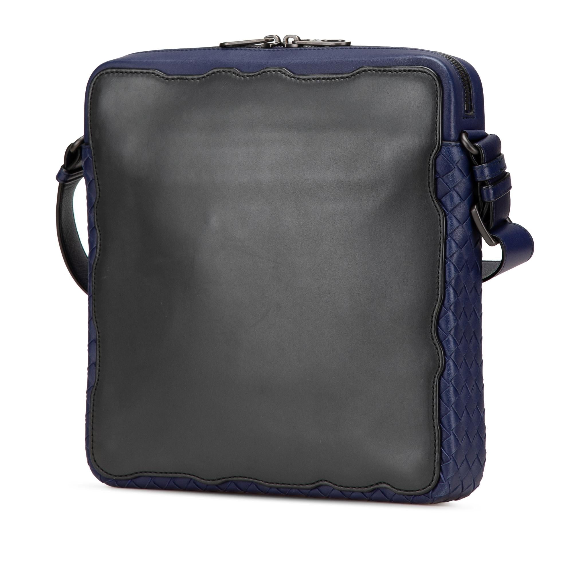 Bottega Veneta Intrecciato Trimmed Leather Crossbody