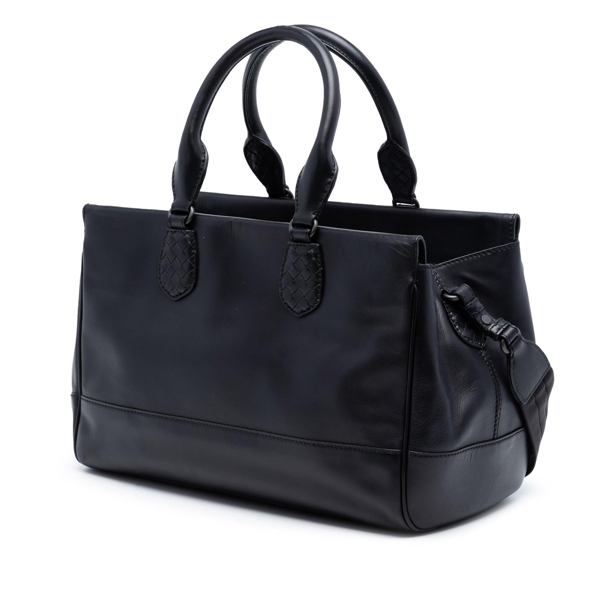 Bottega Veneta Intrecciato Trimmed Leather Ducale Top Handle Bag
