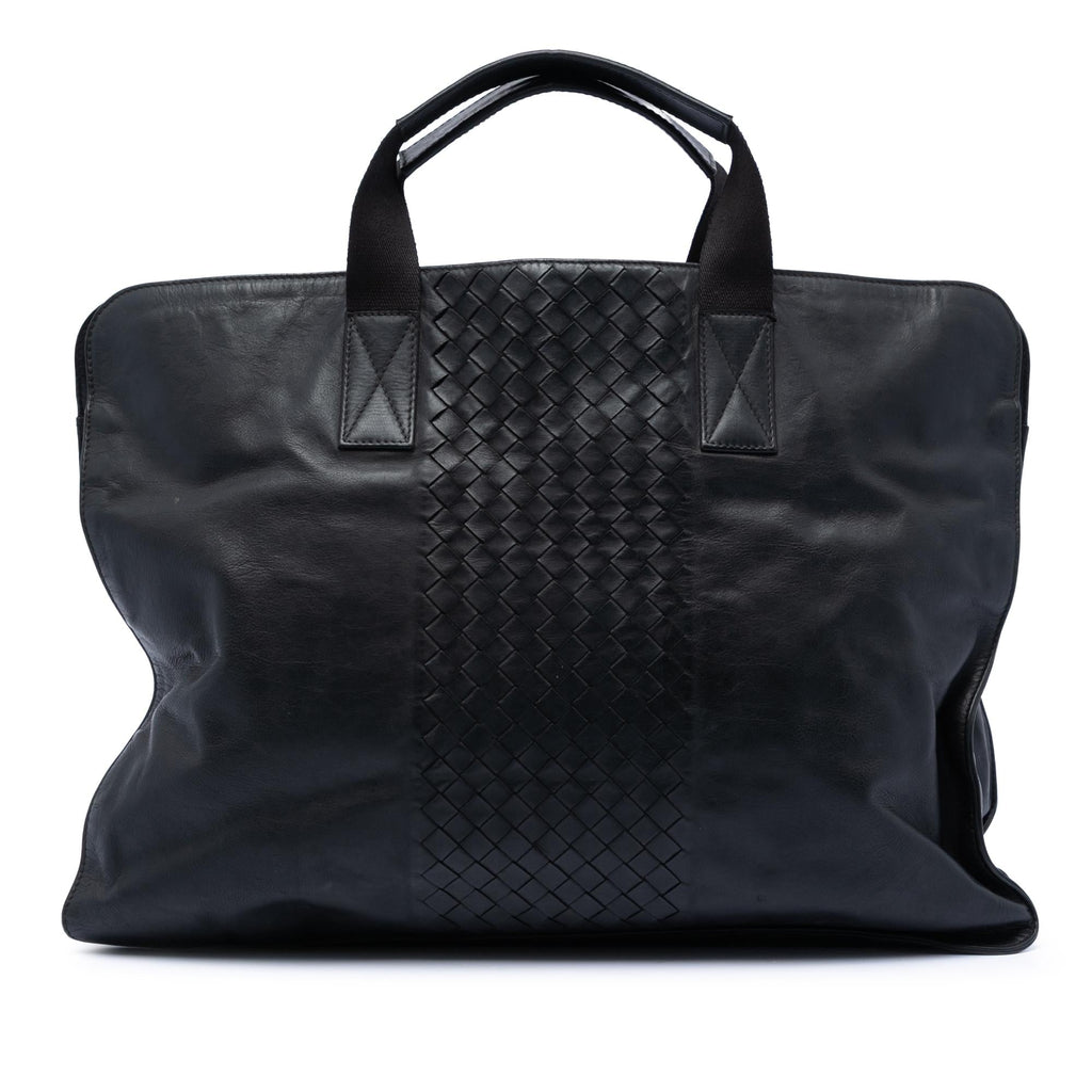 Bottega Veneta Intrecciato Trimmed Leather Soft Briefcase