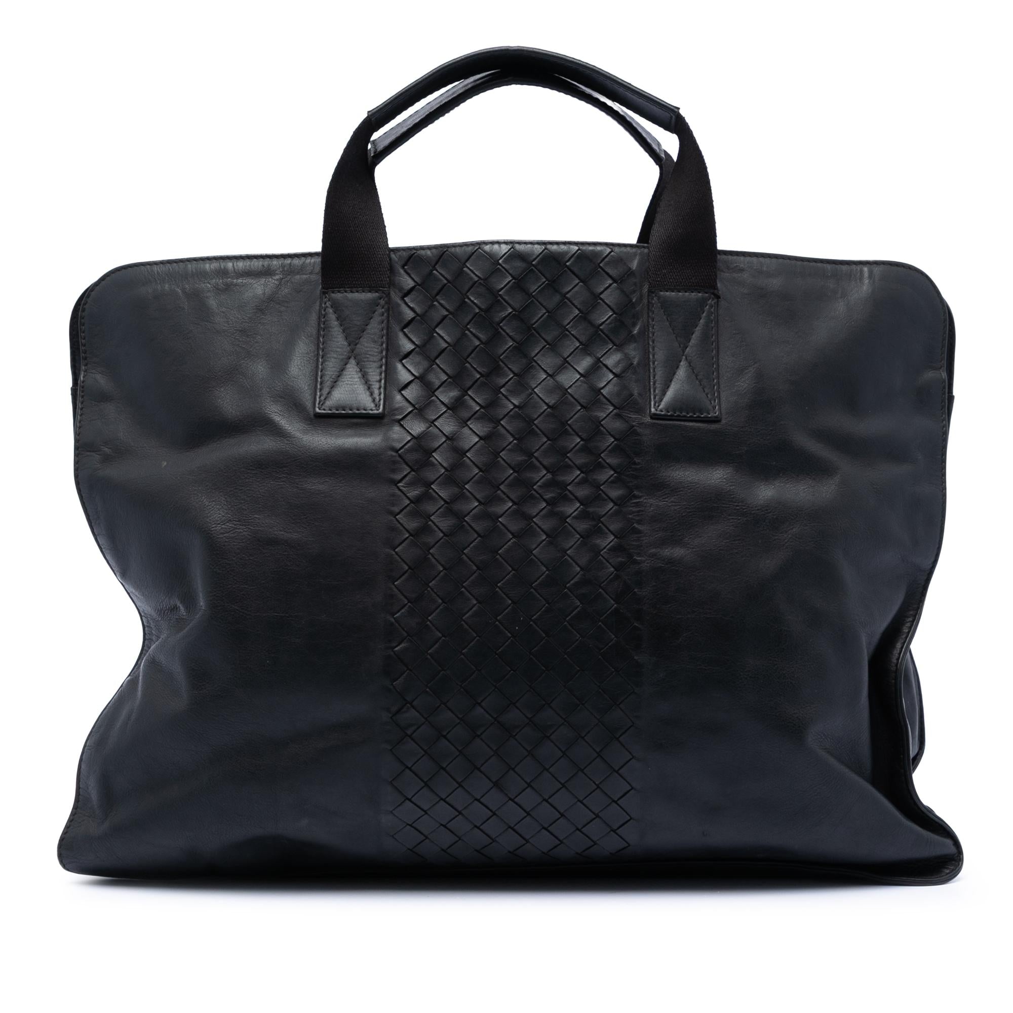 Bottega Veneta Intrecciato Trimmed Leather Soft Briefcase