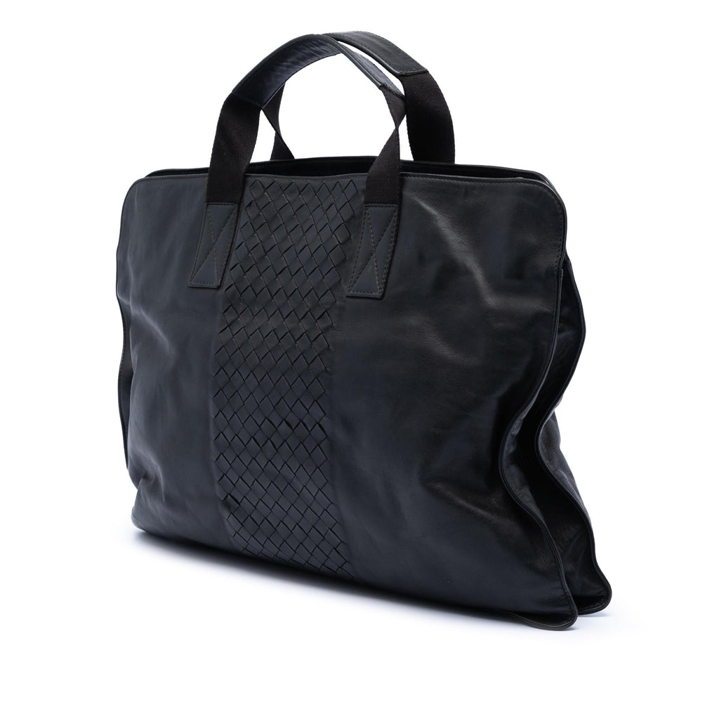 Bottega Veneta Intrecciato Trimmed Leather Soft Briefcase
