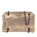 Bottega Veneta Intrecciato Trimmed Metallic Leather Duo Shoulder Bag