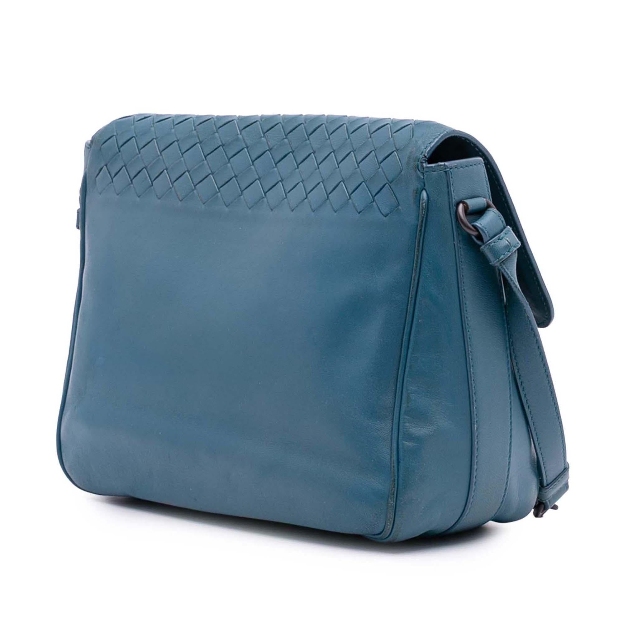 Bottega Veneta Intrecciato Trimmed Nappa Flap Crossbody