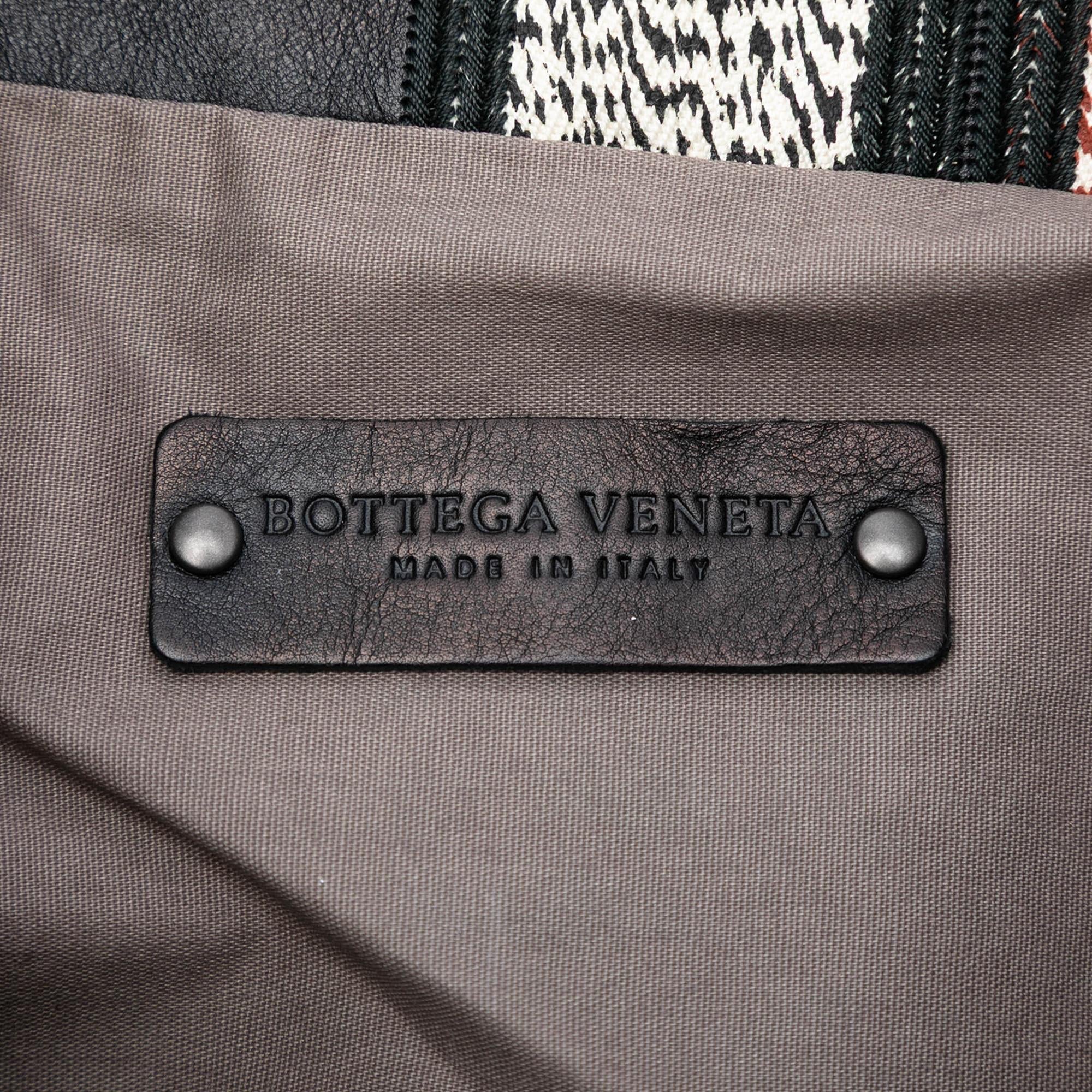 Bottega Veneta Intrecciato Trimmed Nappa Vertical Stripe Tote