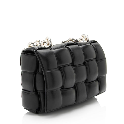 Bottega Veneta Lambskin Cassette Chain Maxi Shoulder Bag (SHF-JbNRjz)