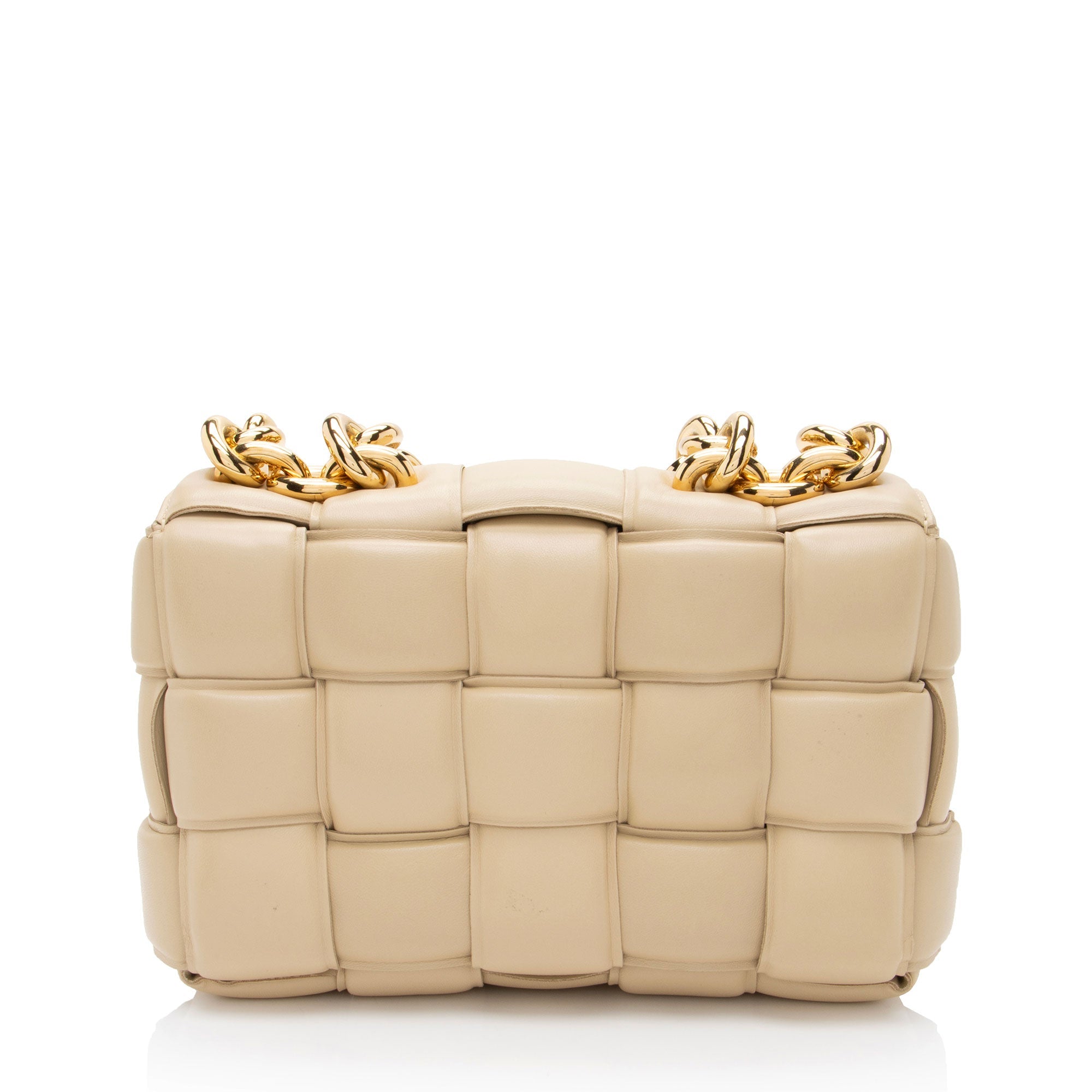 Bottega Veneta Lambskin Cassette Chain Maxi Shoulder Bag