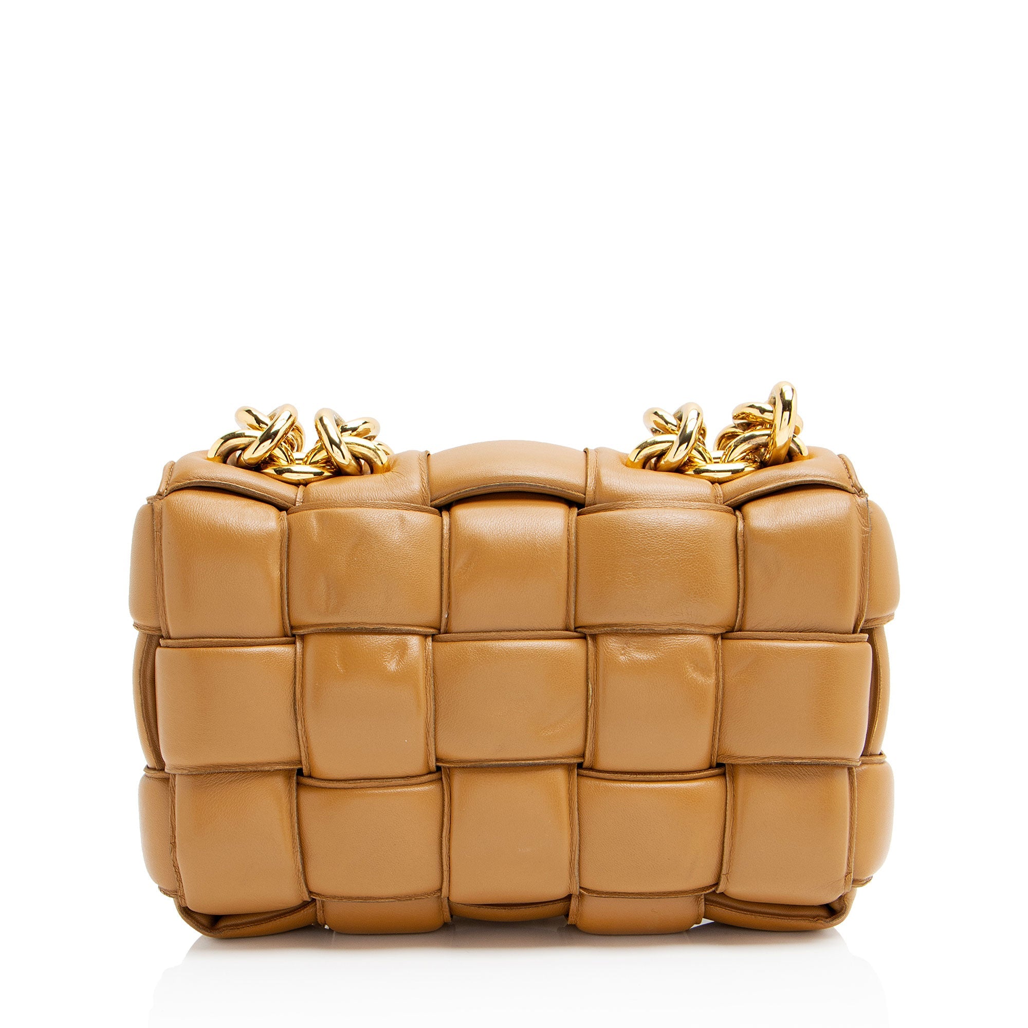 Bottega Veneta Lambskin Cassette Chain Maxi Shoulder Bag