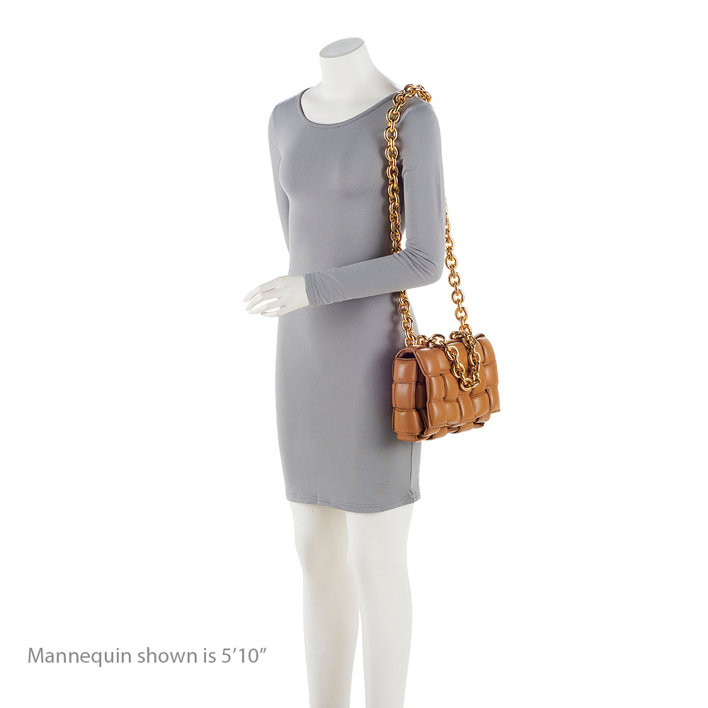 Bottega Veneta Lambskin Cassette Chain Maxi Shoulder Bag