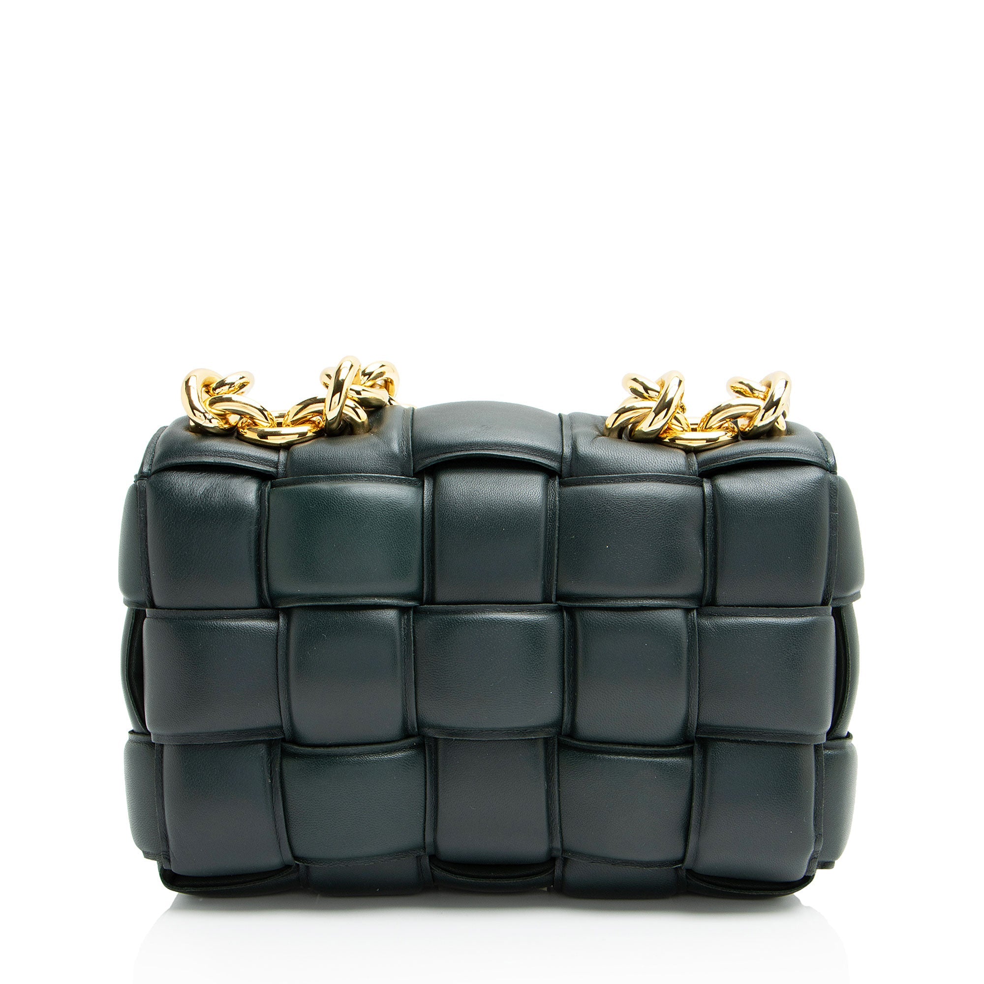 Bottega Veneta Lambskin Cassette Chain Maxi Shoulder Bag