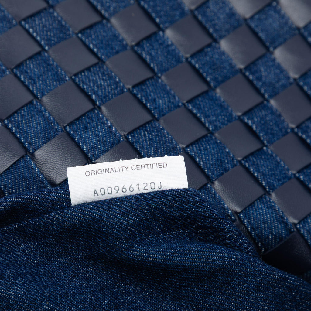 Bottega Veneta Large Calfskin and Denim Intrecciato Hop Hobo