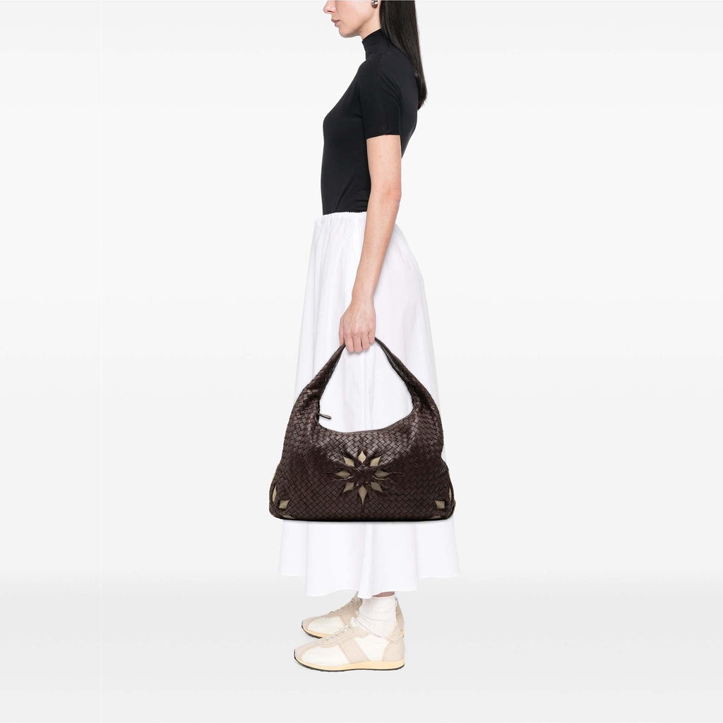 Bottega Veneta Large Nappa Intrecciato Floral Cutout Veneta Hobo