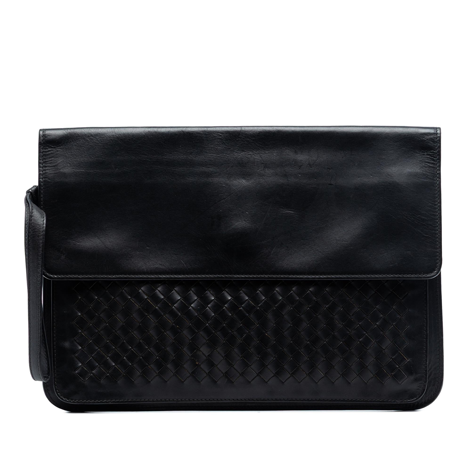 Bottega Veneta Leather Intrecciato Clutch