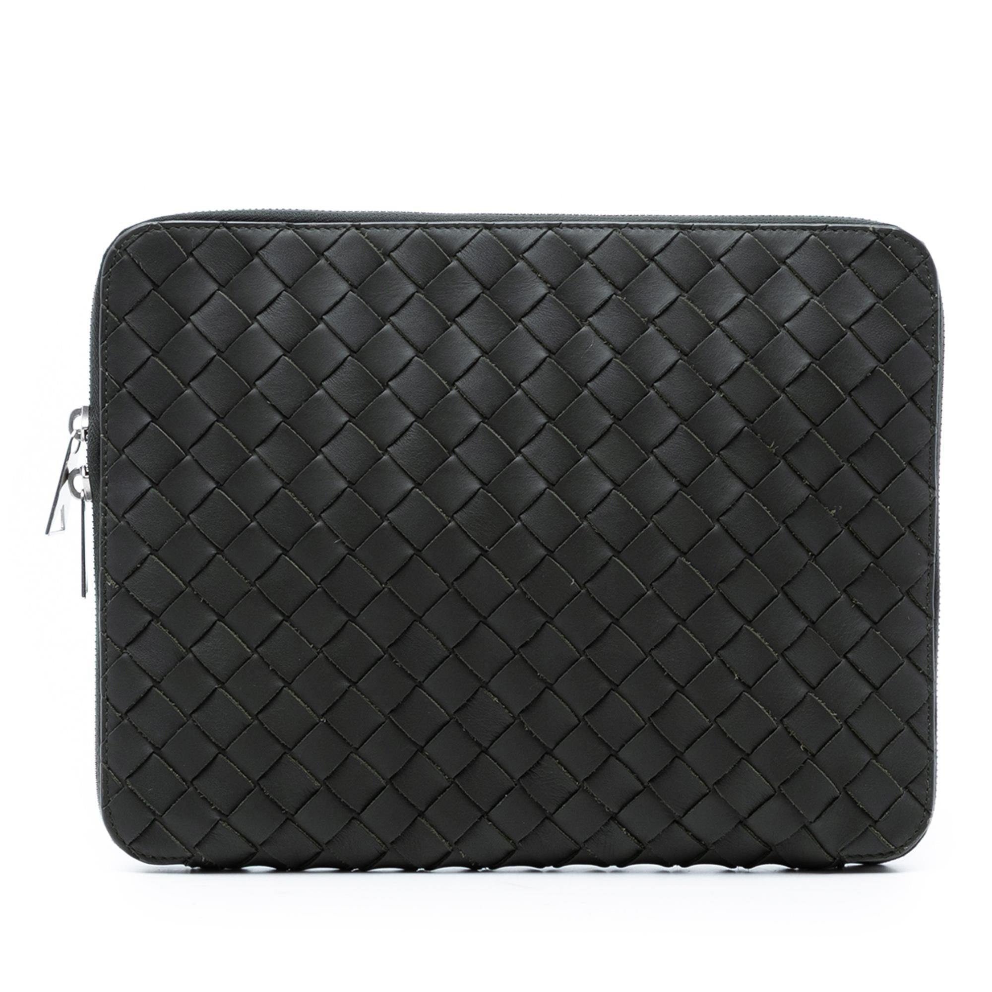 Bottega Veneta Leather Intrecciato Hydrology Document Case Pouch