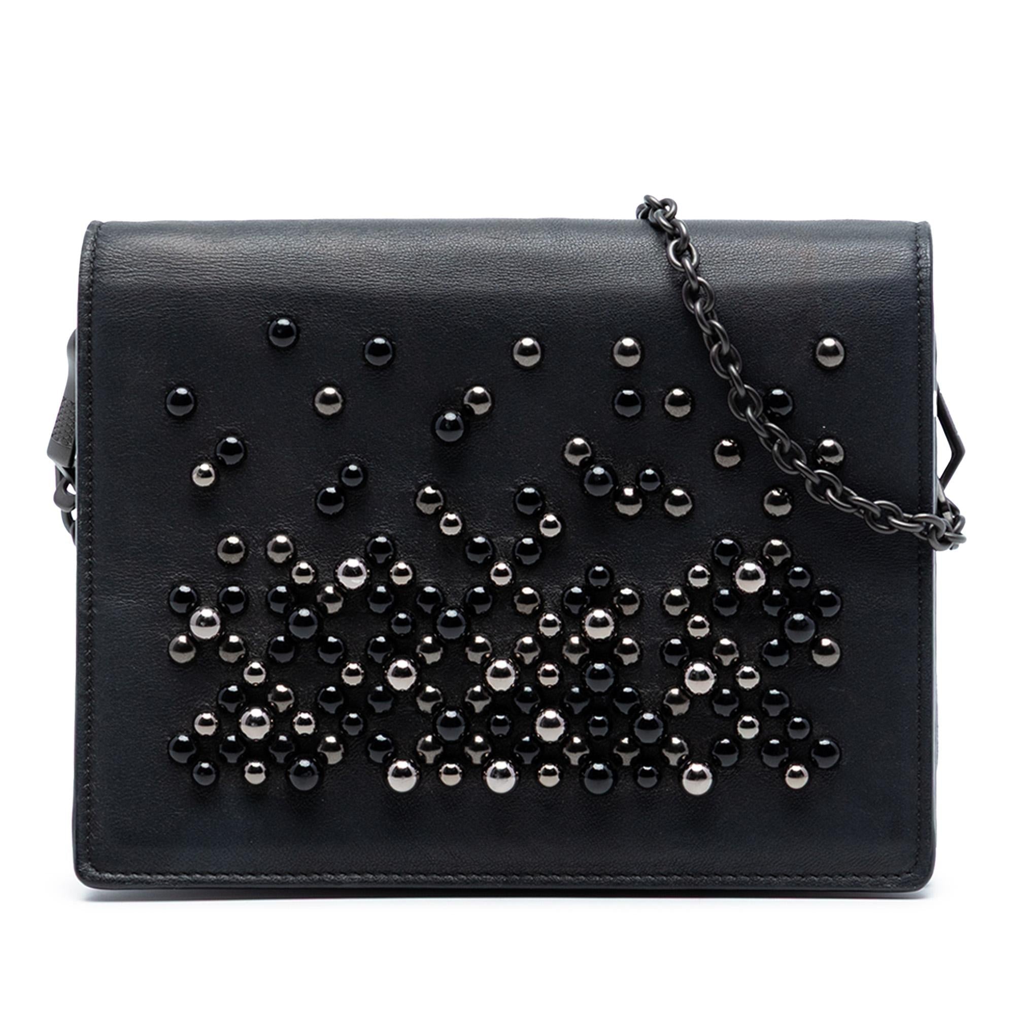 Bottega Veneta Leather Studded Wallet on Chain