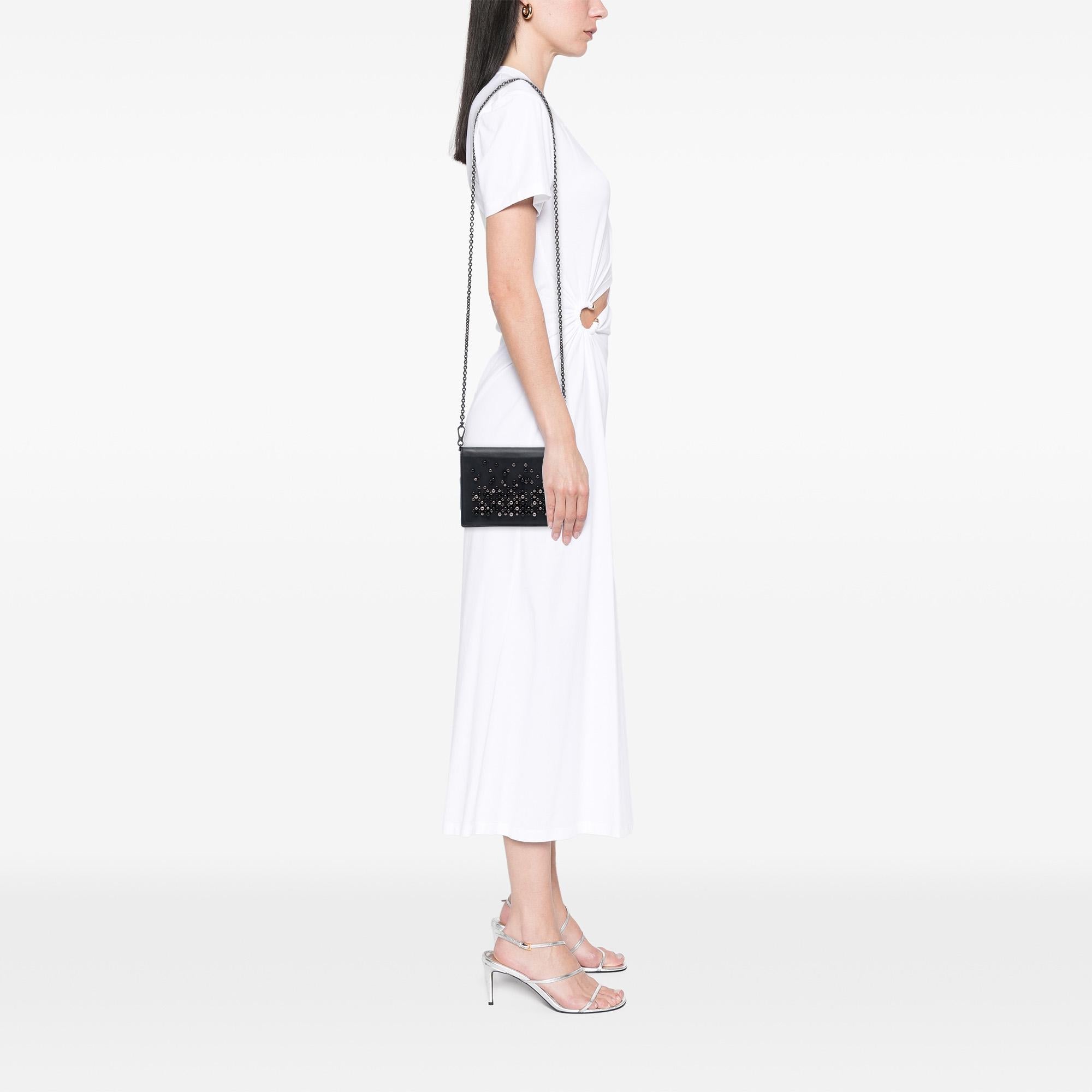 Bottega Veneta Leather Studded Wallet on Chain