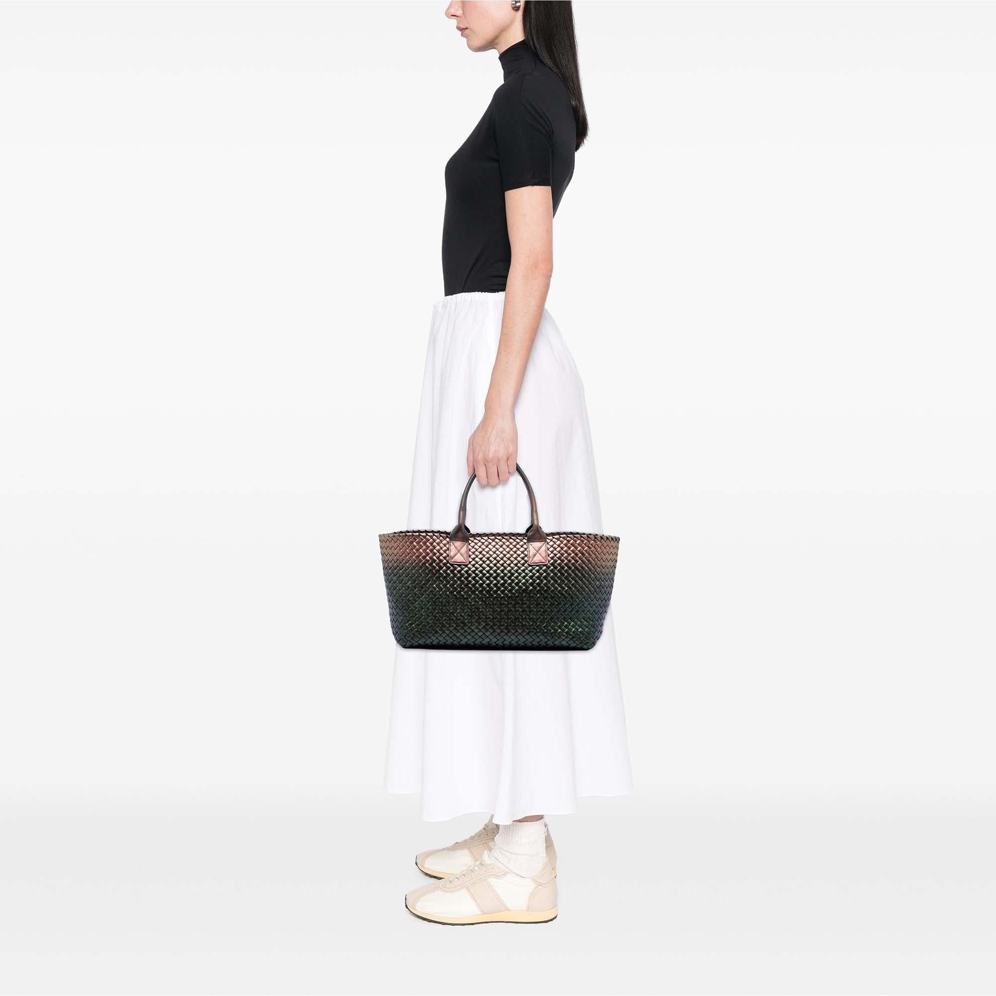 Bottega Veneta Medium Iridescent Nappa Intrecciato Cabat Tote