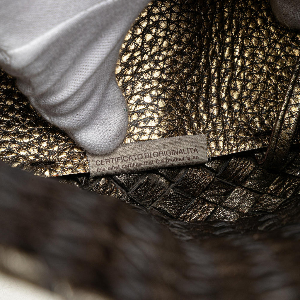 Bottega Veneta Medium Lambskin Intreccio Cabat Tote