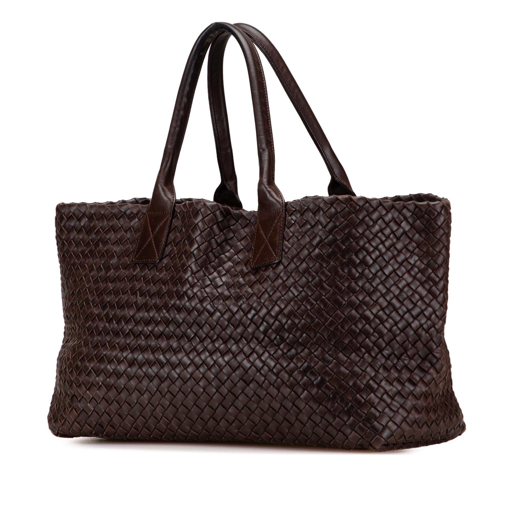 Bottega Veneta Medium Lambskin Intreccio Cabat Tote