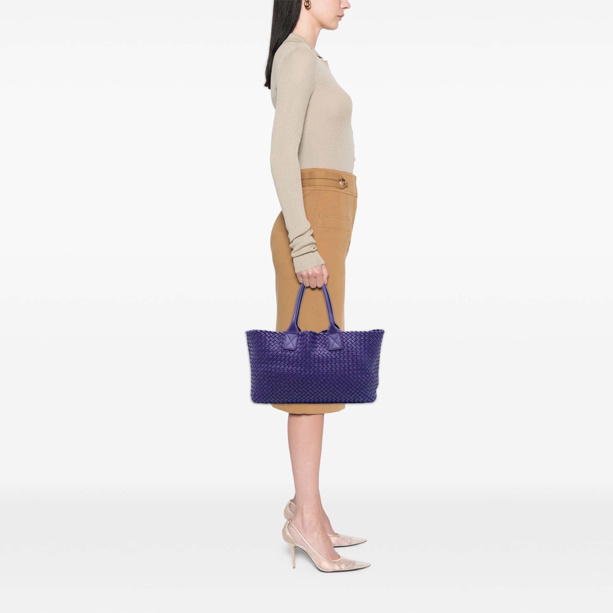 Bottega Veneta Medium Lambskin Intreccio Cabat Tote