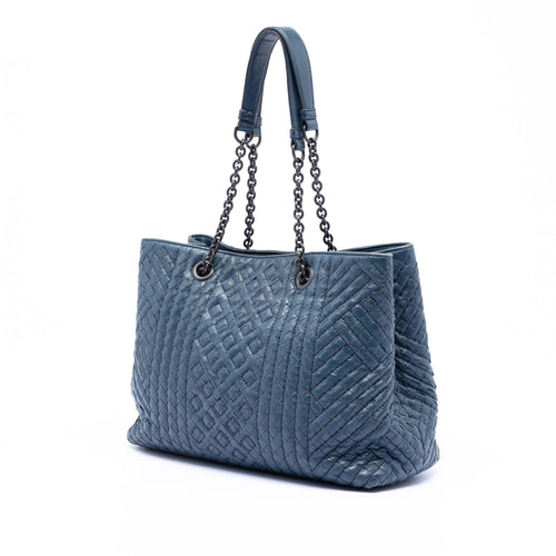 Bottega Veneta Medium Nappa Intrecciato Stitched Double Chain Tote