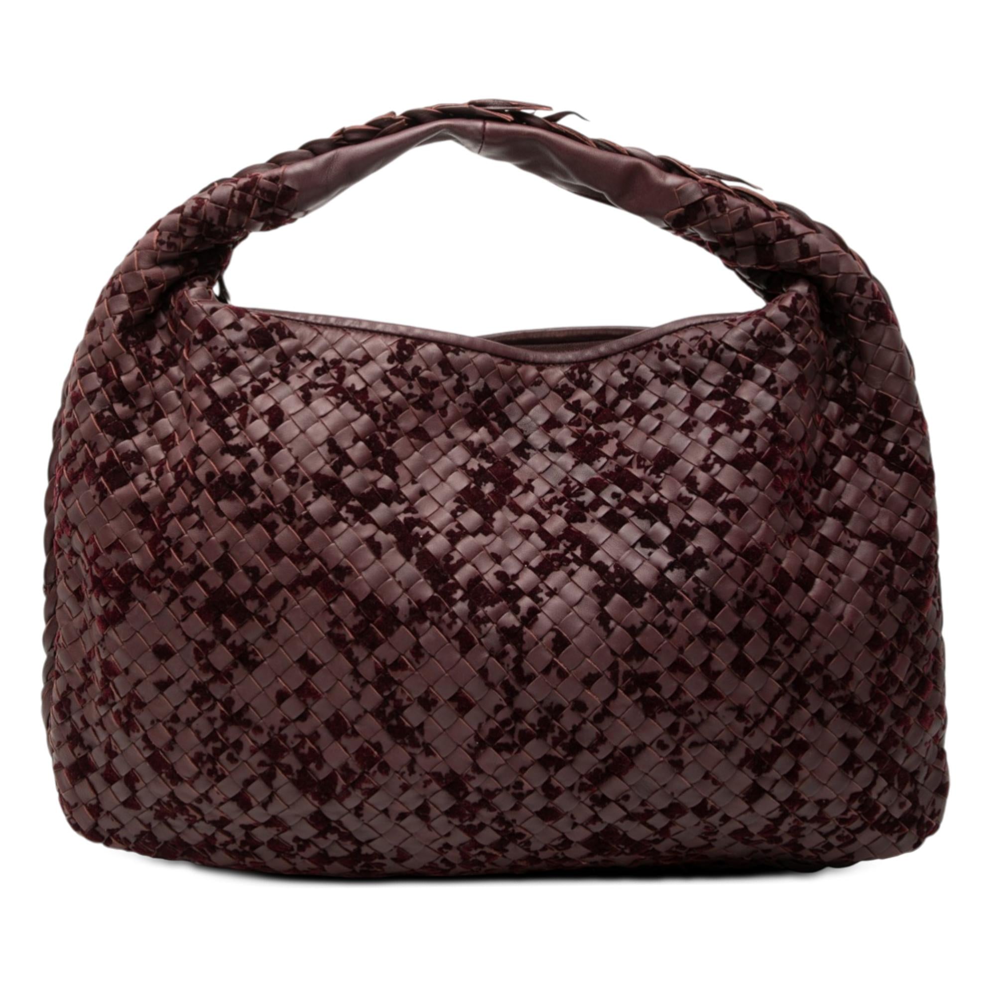 Bottega Veneta Medium Velvet Speckled Nappa Intrecciato Veneta Hobo