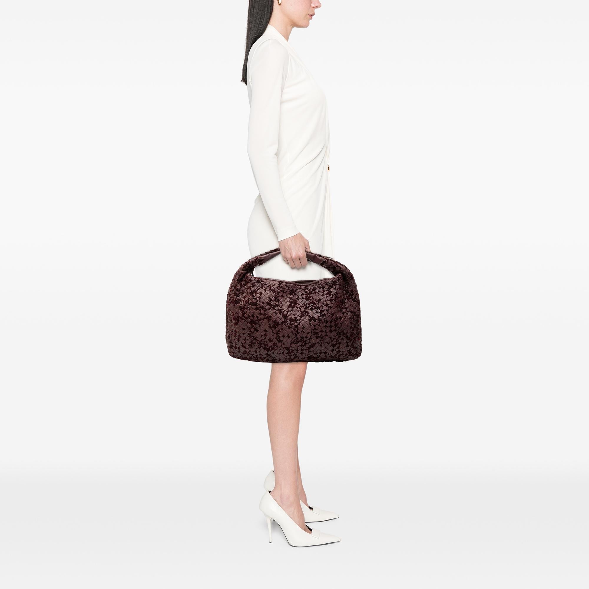 Bottega Veneta Medium Velvet Speckled Nappa Intrecciato Veneta Hobo