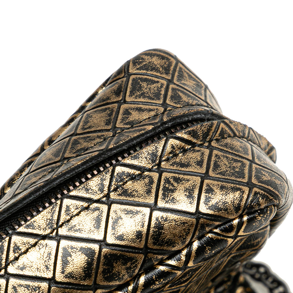 Bottega Veneta Metallic Calfskin Intrecciomirage Chain Flap Crossbody