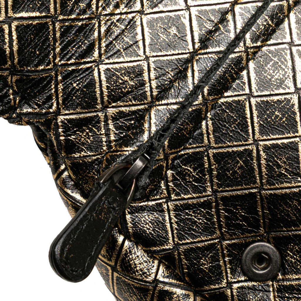Bottega Veneta Metallic Calfskin Intrecciomirage Chain Flap Crossbody