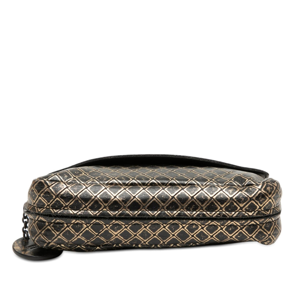 Bottega Veneta Metallic Calfskin Intrecciomirage Chain Flap Crossbody