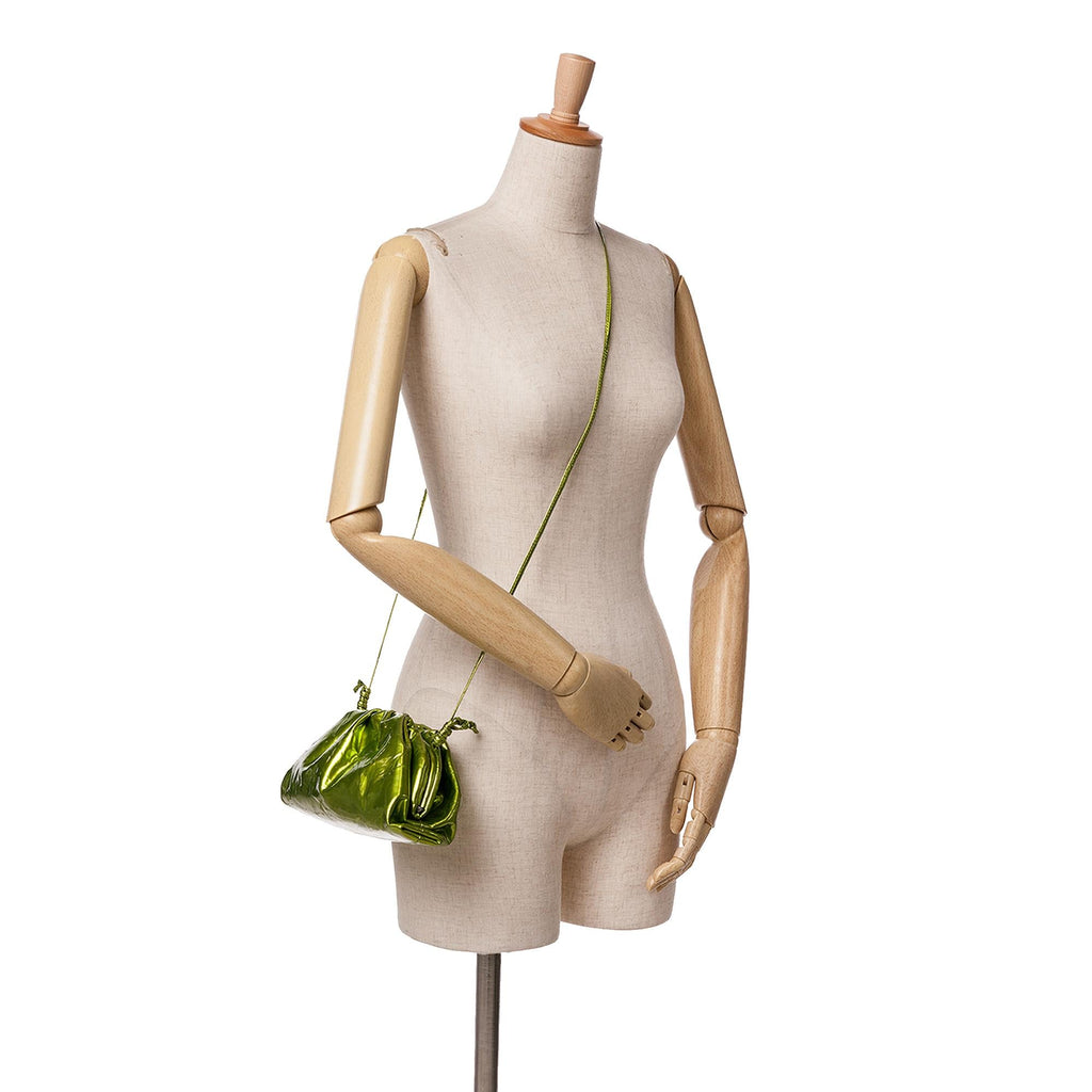Bottega Veneta Metallic Crushed Calfskin The Mini Pouch