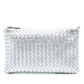 Bottega Veneta Metallic Leather Intrecciato Clutch