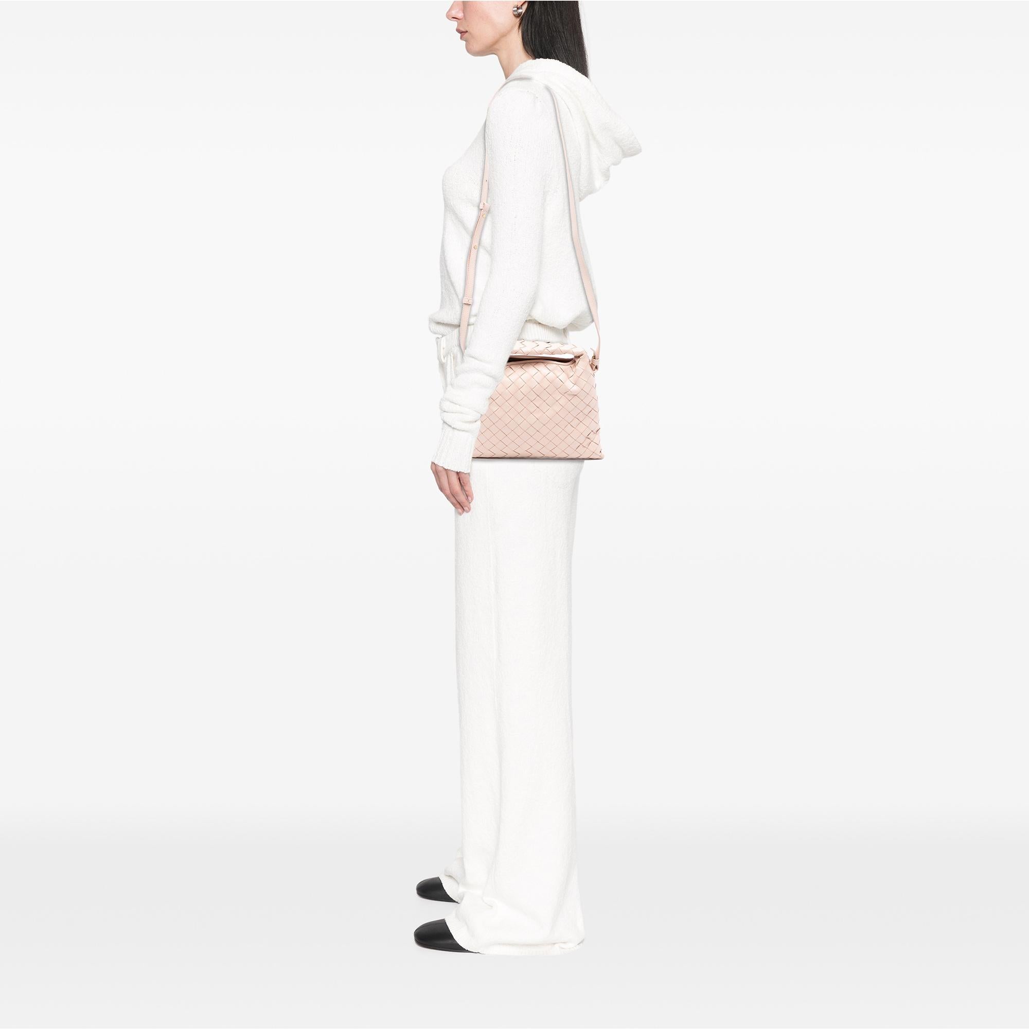 Bottega Veneta Mini Calfskin Intrecciato Hop Satchel