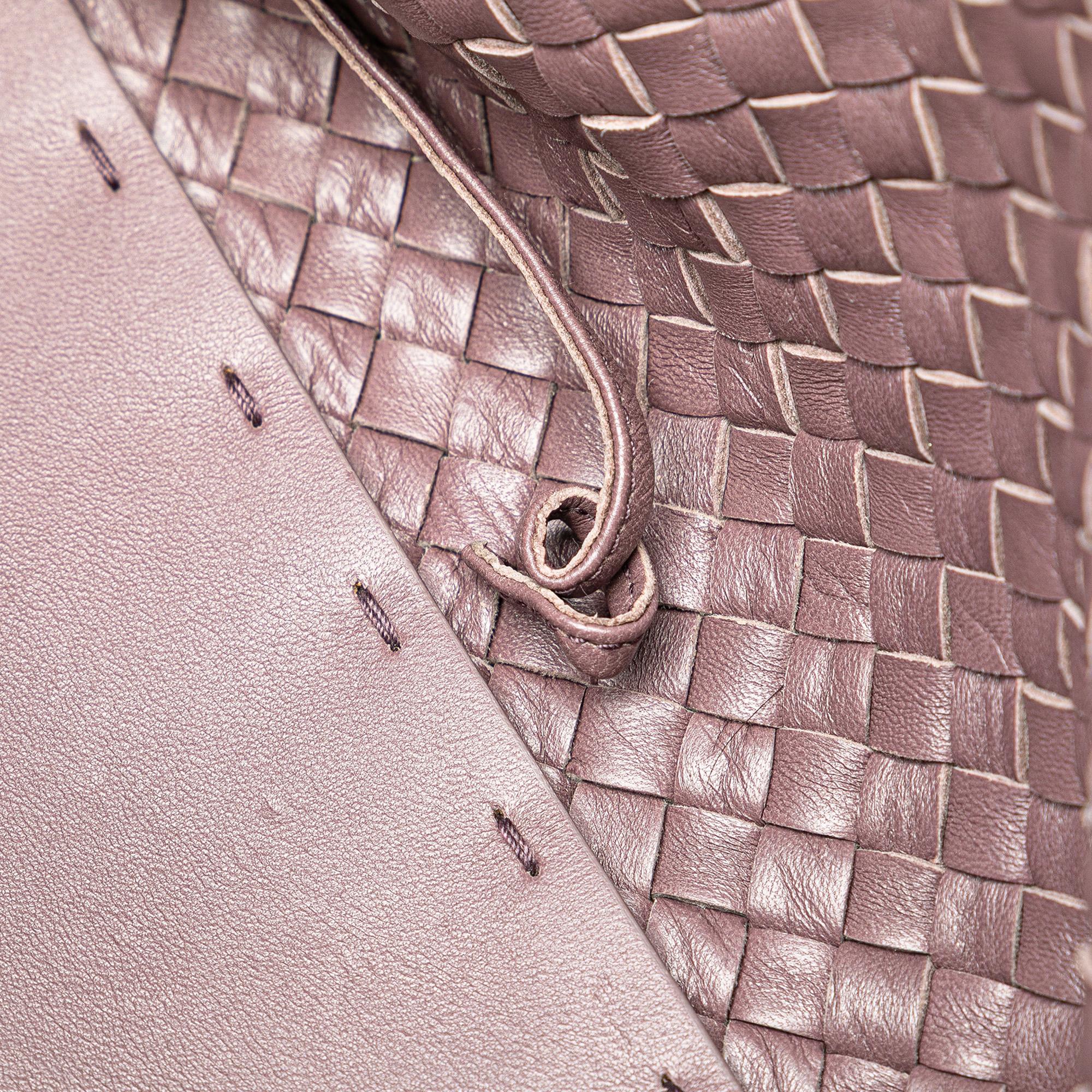Bottega Veneta Mini Lambskin Intreccio Cabat Tote