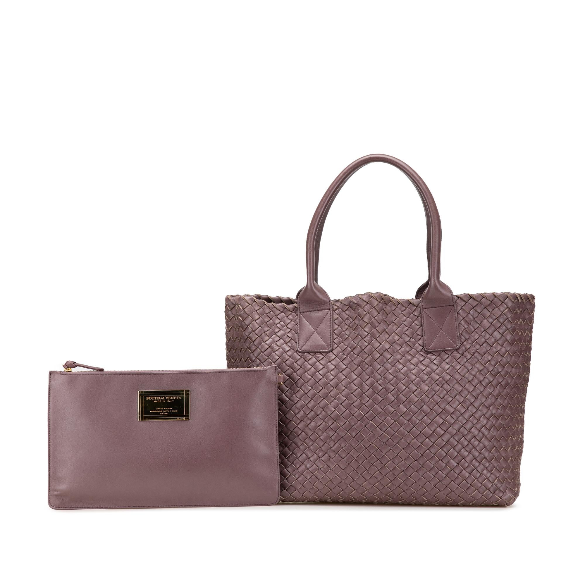 Bottega Veneta Mini Lambskin Intreccio Cabat Tote
