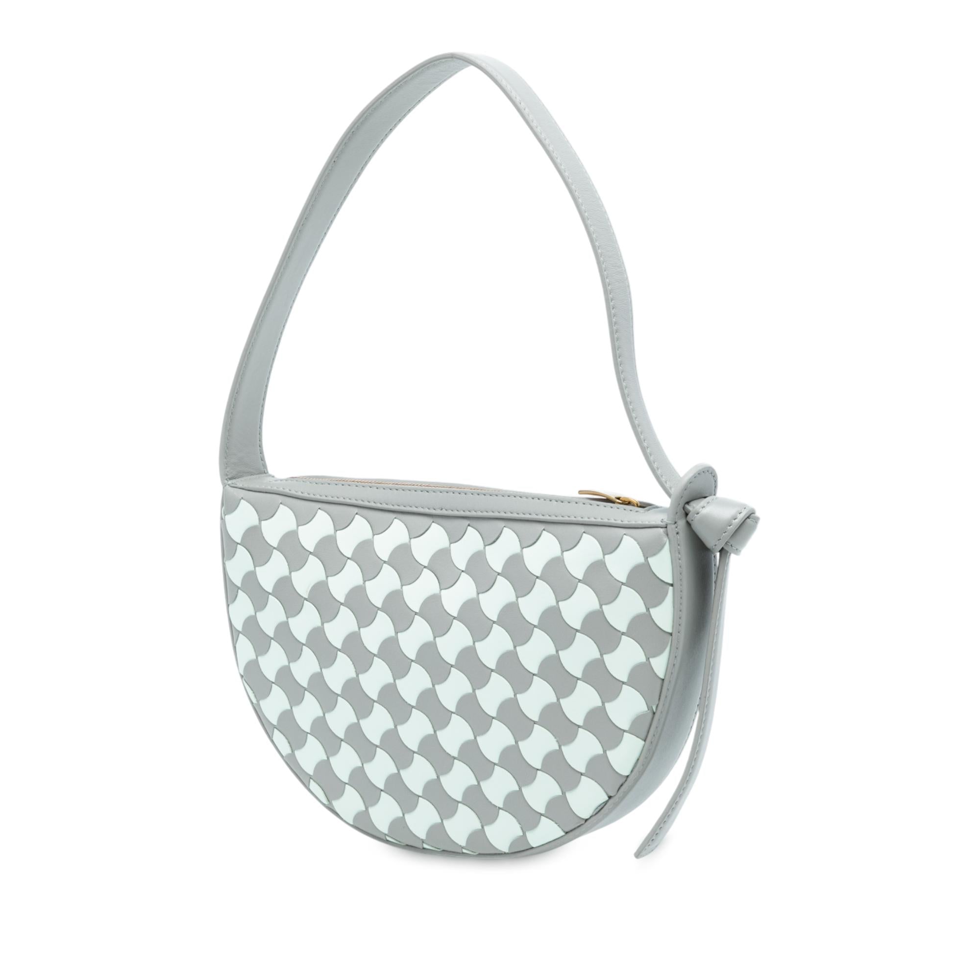 Bottega Veneta Mini Leather Intrecciato Sunrise Hobo